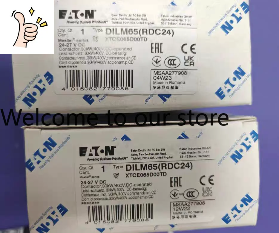 Eaton Muller DILM65 (RDC24) Imported DC Contactor 24V UL508 CSA Certification Complete