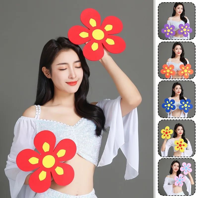 

1 пара танцевальных реквизитов для детского сада, ручные цветы для выступлений, подсолнух, маленький красный цветок, танцевальный аксессуар, реквизит для танцевального выступления