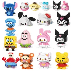 Disney Sanrio modelo de construcción de partículas pequeñas, juguete de personaje de dibujos animados, Cindy Cat Stitch Kuromi da a los niños juguetes de bloques de rompecabezas