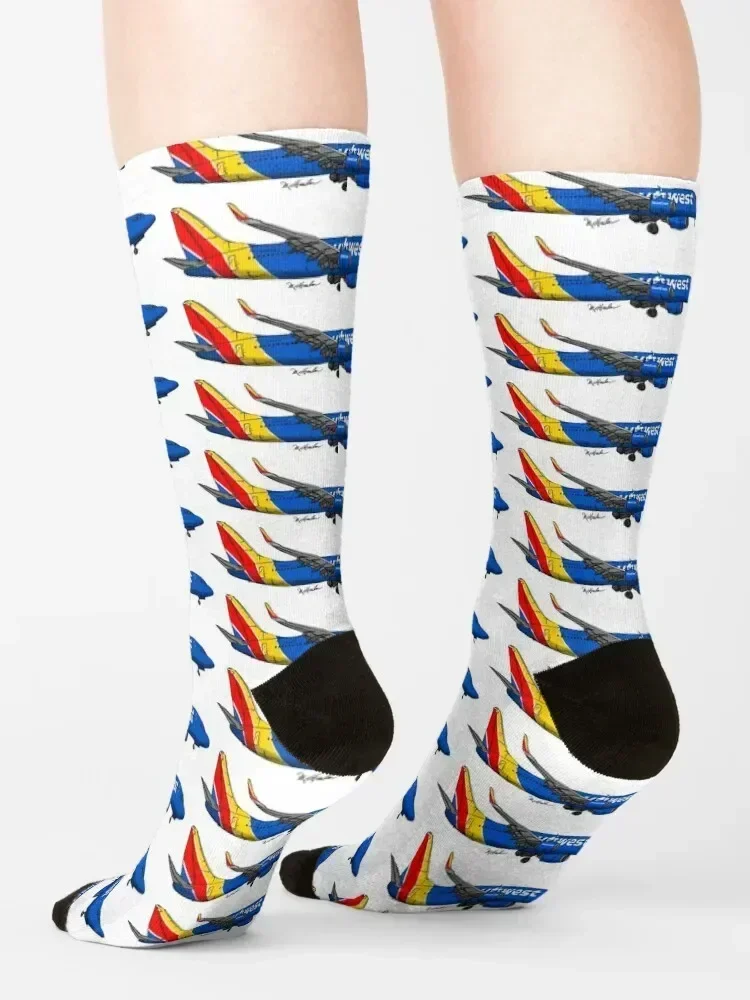 Being 737 Southwest Socks sports and leisure men cotton high quality Antiskid soccer Children's Women Socks Men's