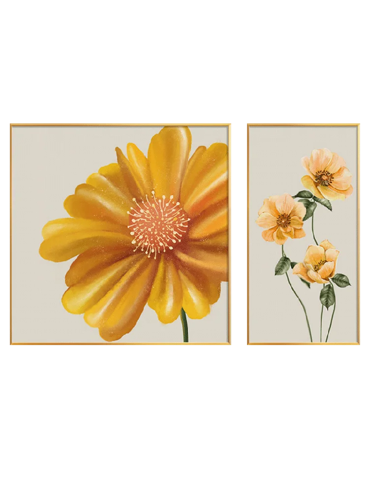 Nordic sunflower restaurant hanging painting modern minimalist bedroom decoration painting