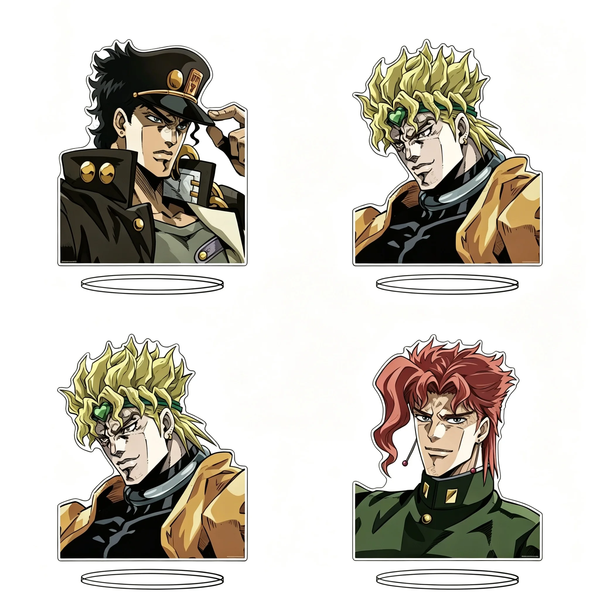 Anime JoJo's Bizarre Adventure: Stardust Crusaders Jotaro Kujo Acrylic Stand Model Plate Keychains Desktop Ornament