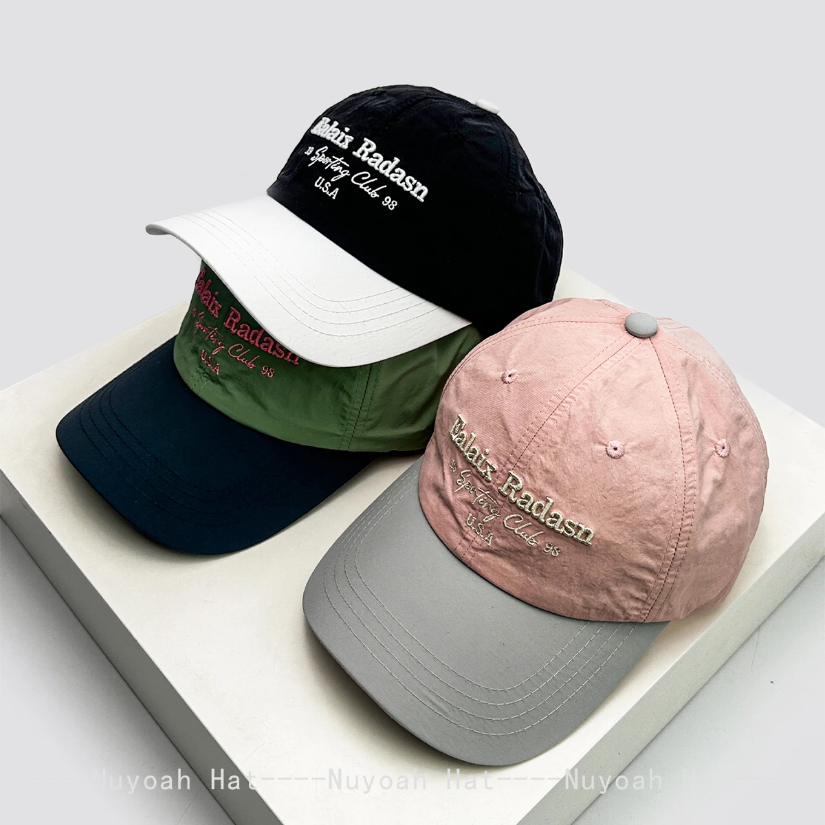 Color Block Embroidered Letters Baseball Hats Sunshade Quick Drying New Men Women Breathable Retro Outdoor Peaked Caps Versatile