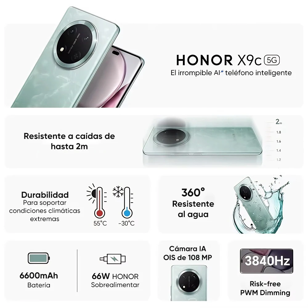 الإصدار العالمي للهاتف الذكي HONOR X9C 5G Snapdragon 6 Gen 1 6.78 "120 هرتز شاشة AMOLED 108MP OIS كاميرات مزدوجة بطارية 6600 مللي أمبير في الساعة