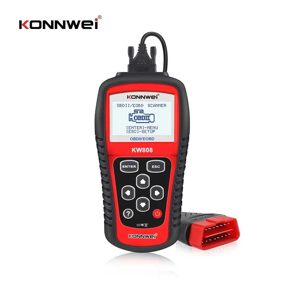 KONNWEI KW808 OBD 2 Car Scanner OBD2 Auto Automotive Diagnostic Scanner Tool Engine Fualt Code Reader Odb Tools  for Cars