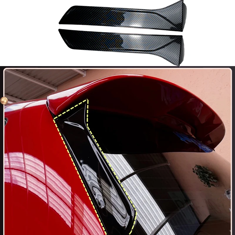 2Pcs Car Window Trim Lip Spoiler For Seat Leon 5F FR Mk3 MK3.5 Roof Wing Side Edge Tail Flap Rear Vertical