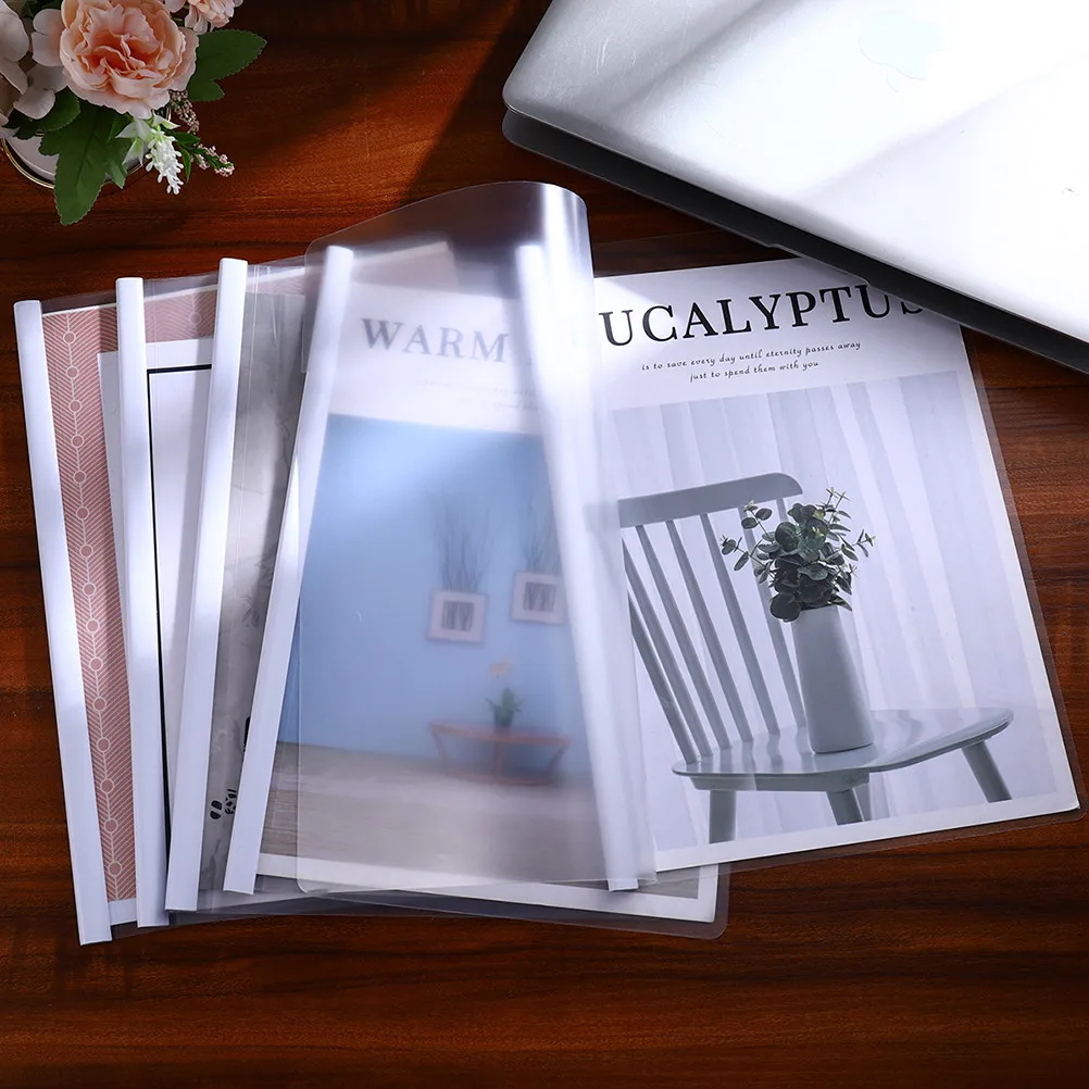 

20Pcs Transparent File Folder Sliding Bar A4 Document Organizer High Capacity Paper Cover Case Office School Files