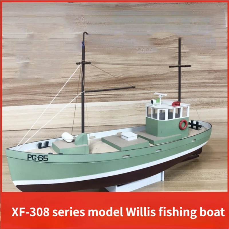 XF308 Eastern Mediterranean Style Willis Mini Fishing Boat Model Assembly Kit