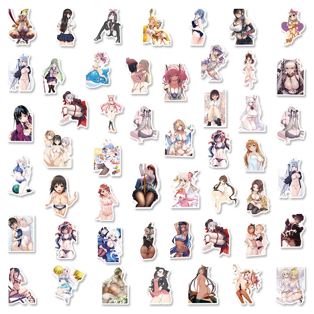 10/30/50pcs Hentai Sexy Anime Girl Waifu Stickers for Adult Graffiti DIY Phone Case Water Bottle Notebook Cartoon Decals Decor