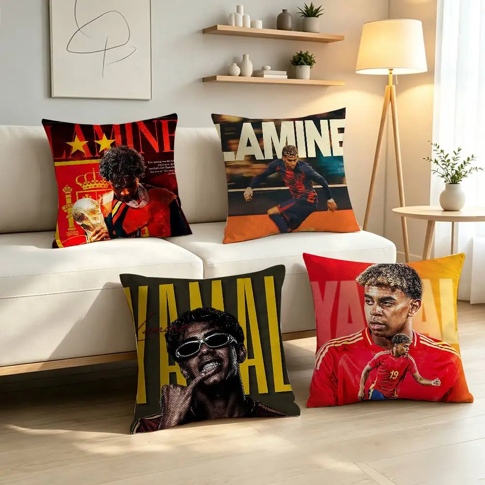 Football Talent Lamine Y-Yamal  Pillow Case Pattern Printed Pillowcase For Living Room Sofa Cushion Cover