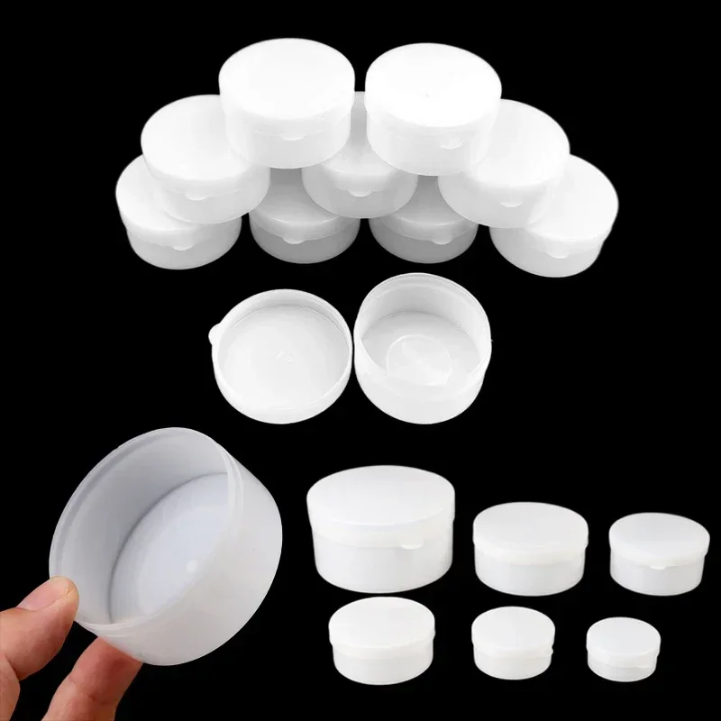50Pcs Travel Lotion Cosmetics Jars 5g-100g Lip Balm Cream Container Mini Portable White Eyeshadow Nail Powder Jewelry Sample Jar