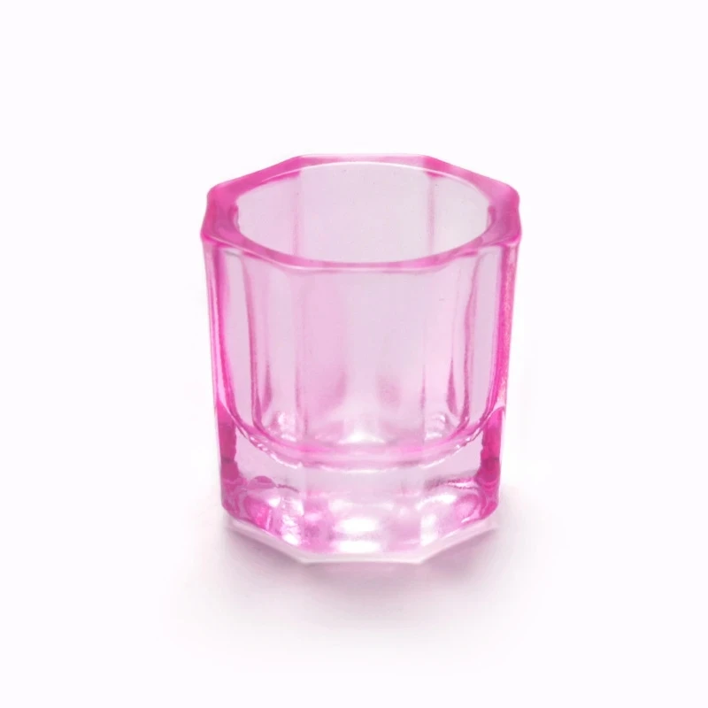 Vaso de cristal acrílico para uñas, 1 piezas, tapa de plato, cuenco, portavasos, equipo de herramientas para uñas