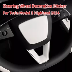 For Tesla Model 3 Highland 2024 Car Accessories Steering Wheel Patch Decorative Protective Cover Sticker Steering Wheel Sticker