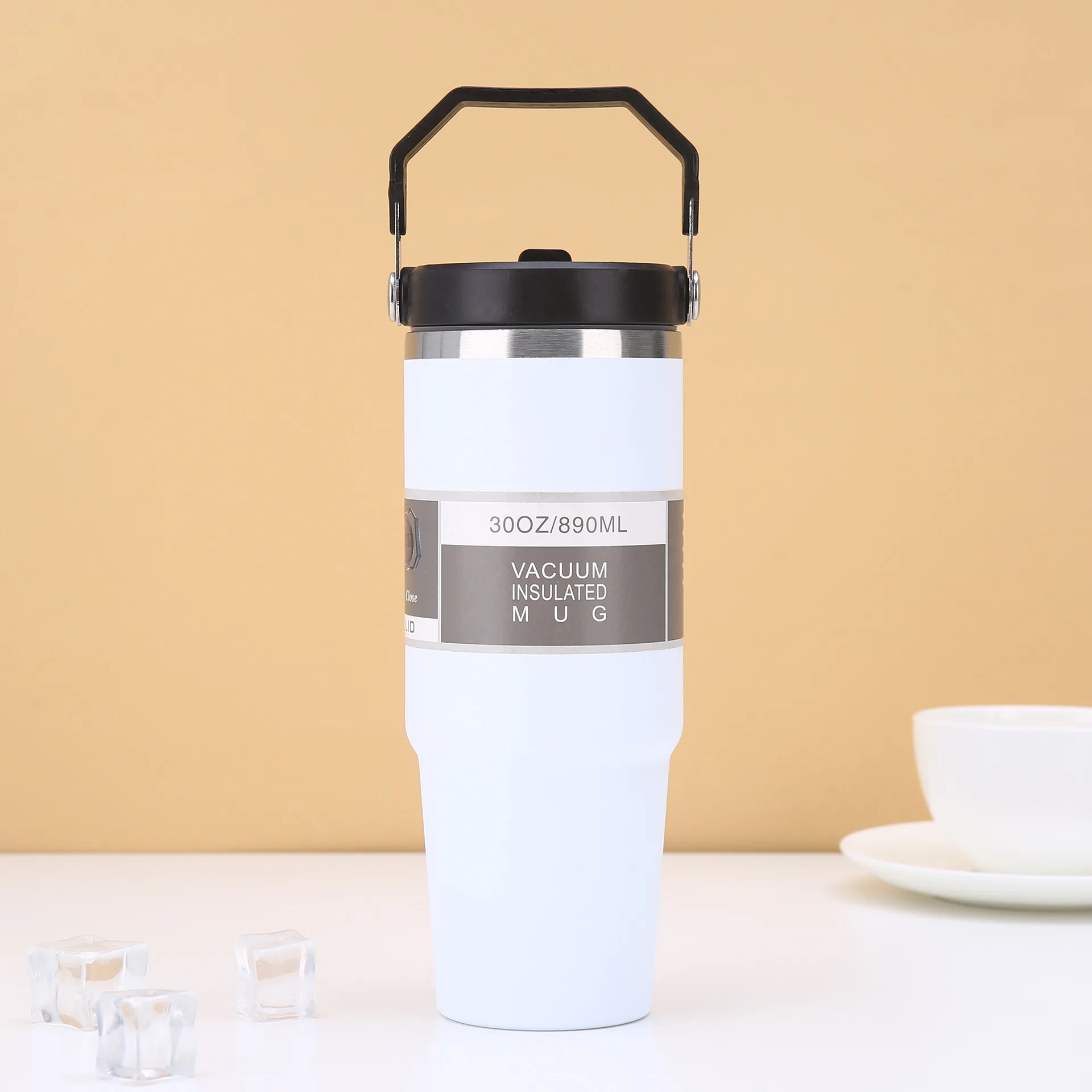 30Oz Cangkir Termos Pendingin Mobil Kapasitas Besar Termos Baja Tahan Karat Olahraga Luar Ruangan Portabel Cangkir Es Botol Air Luar Ruangan