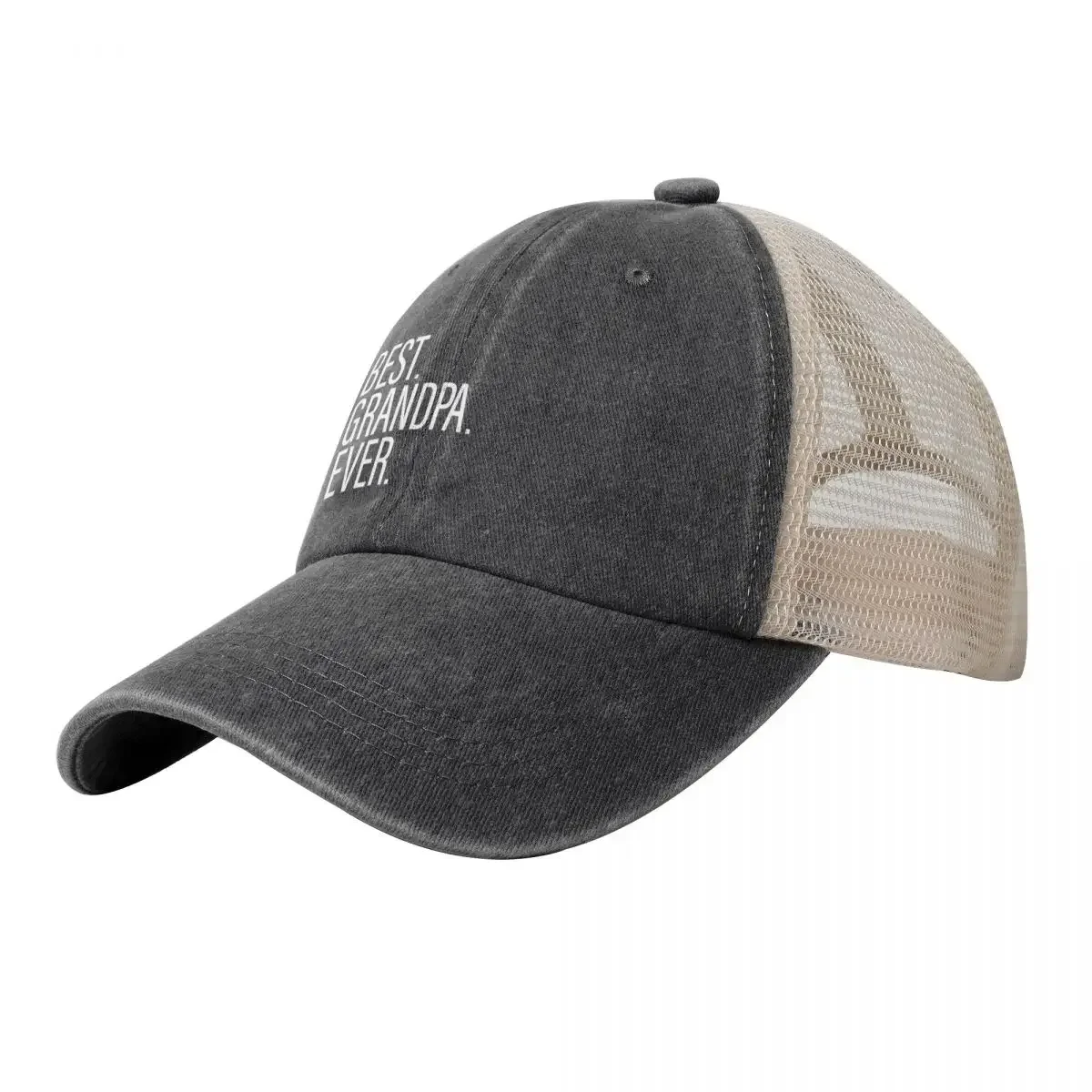 Best Grandpa Ever Black Cowboy Mesh Baseball Cap |-F-| black Visor Mens Tennis Women's