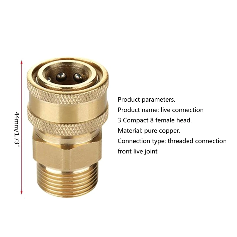 M6CF Washer Adapter M22 Thread to 1/4Inch Quick Fittingsfor Pump