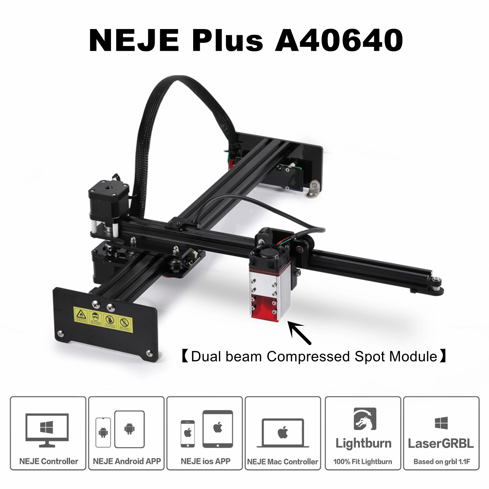 NEJE-máquina de grabado láser 3 Plus A40640, enrutador CNC de 80W, máquina de grabado de Metal, impresora 3D, herramientas de corte de MDF,