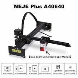 NEJE 3 Plus A40640 80W CNC Router Wood Laser Engraver Metal Engraving Machine 3D Printer MDF Cutting Tools Bluetooth Lightburn