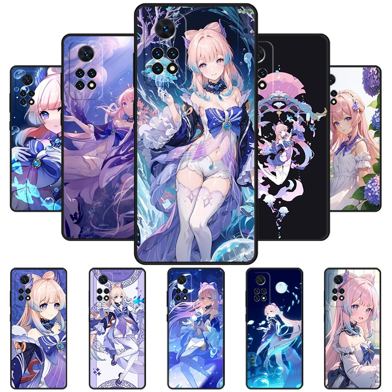 Sangonomiya Kokomi Genshin Impact Phone Case For Redmi Note 11 EPro 11S 10T 9S Promax 8 Pro Xiaomi Mi 11 12X 12S Ultra Cover