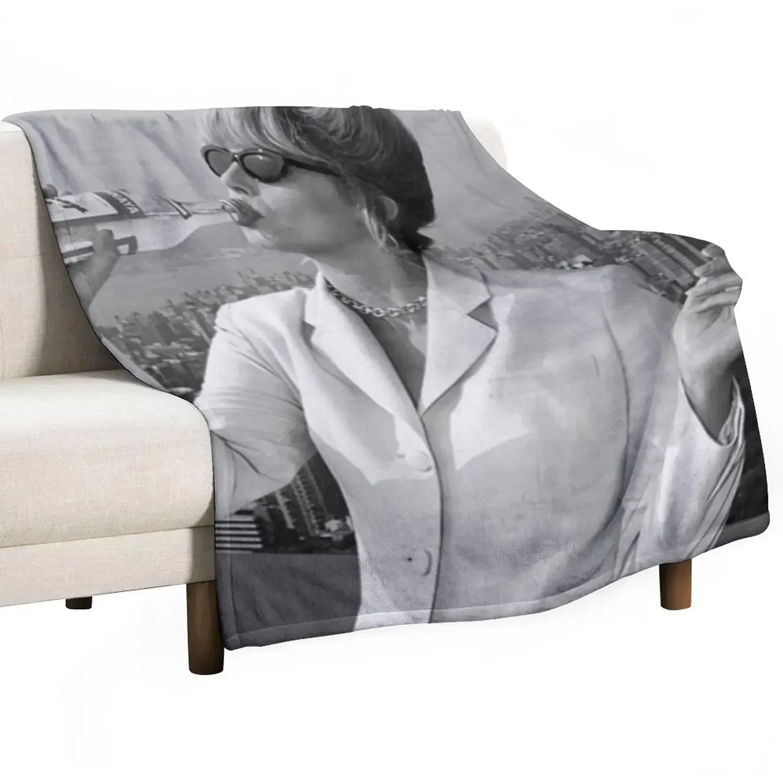 Patsy Stone Black and White Throw Blanket Plaid on the sofa Soft Plush Plaid Thin Blankets For Sofas Picnic Blankets