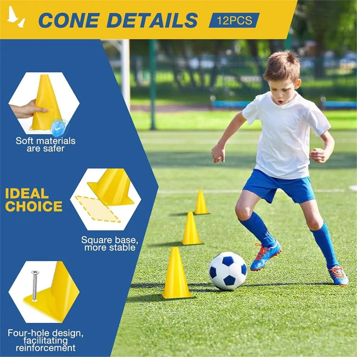 【~-new-x07a】12pcs-cones-9-inch-soccer-cones-and-plastic-traffic-cones-for-sports-training-for-soccer-basketball-and-agility-prac