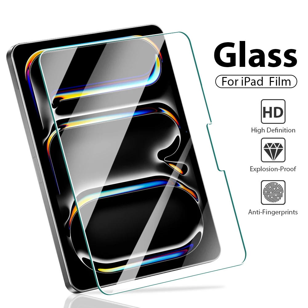 

Tempered Glass For iPad Air 13 11 M3 M2 A16 2025 10 9 10th 9th Generation Screen Protector Pro 12.9 Air 5 4 3 Mini 6 7 A17 Film