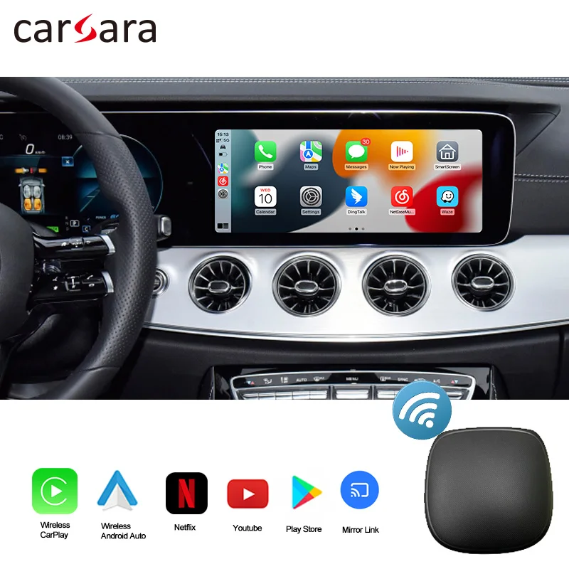 

Car Android Media Box Wireless CarPlay Dongle Android Auto Adapter Netflix YouTube Video Streaming Kit for Cars with OEM CarPlay