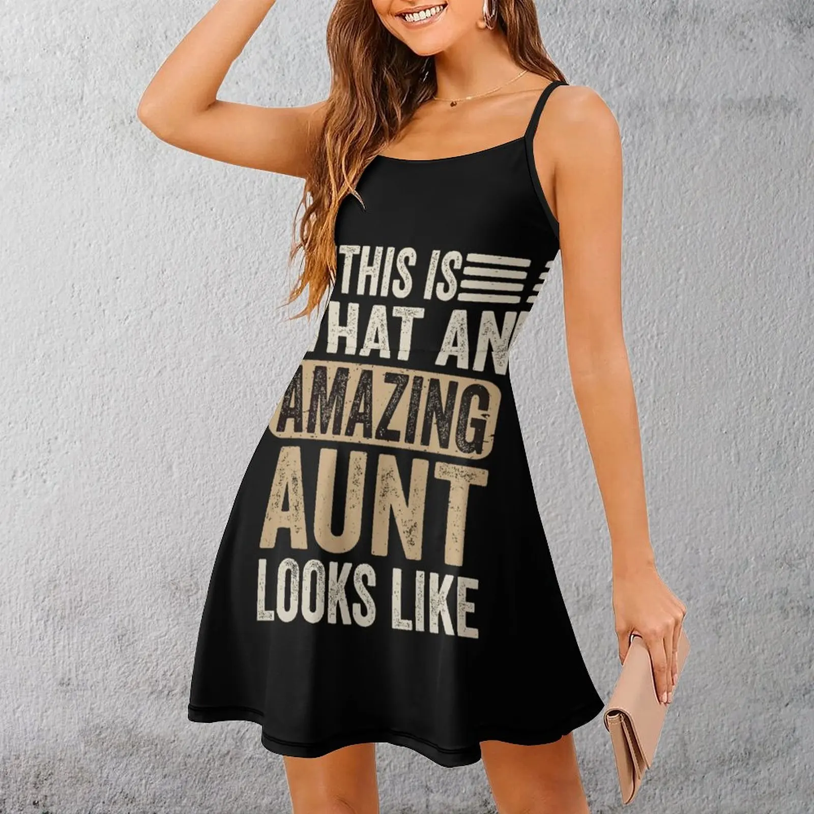 

Удивительная футболка в подарок для тети, женское платье на бретельках, экзотическая женская одежда высшего качества, платье на подтяжках с юмором и графическим рисунком для вечеринок