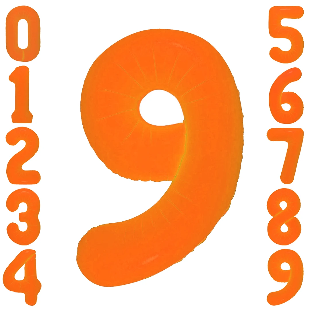 40 Zoll orange neonfarbene digitale Ballons mit Aluminiumfolienballons der Zahlen 0-9 für Geburtstags-, Abschluss- und Partydekoration. – Detail 11