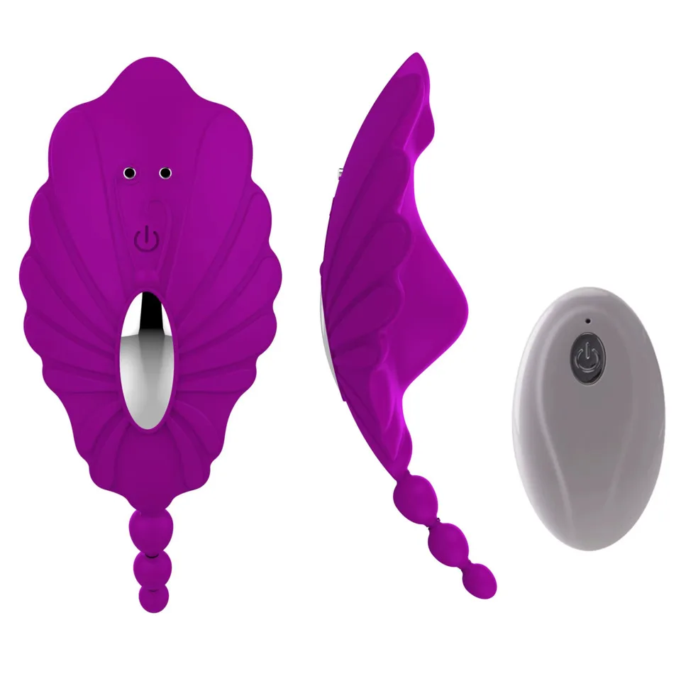 Wireless Remote Sex Product Mini Butterfly Panties Underwear Vibrator With Silicone Anal Plug Sex Toys For Women