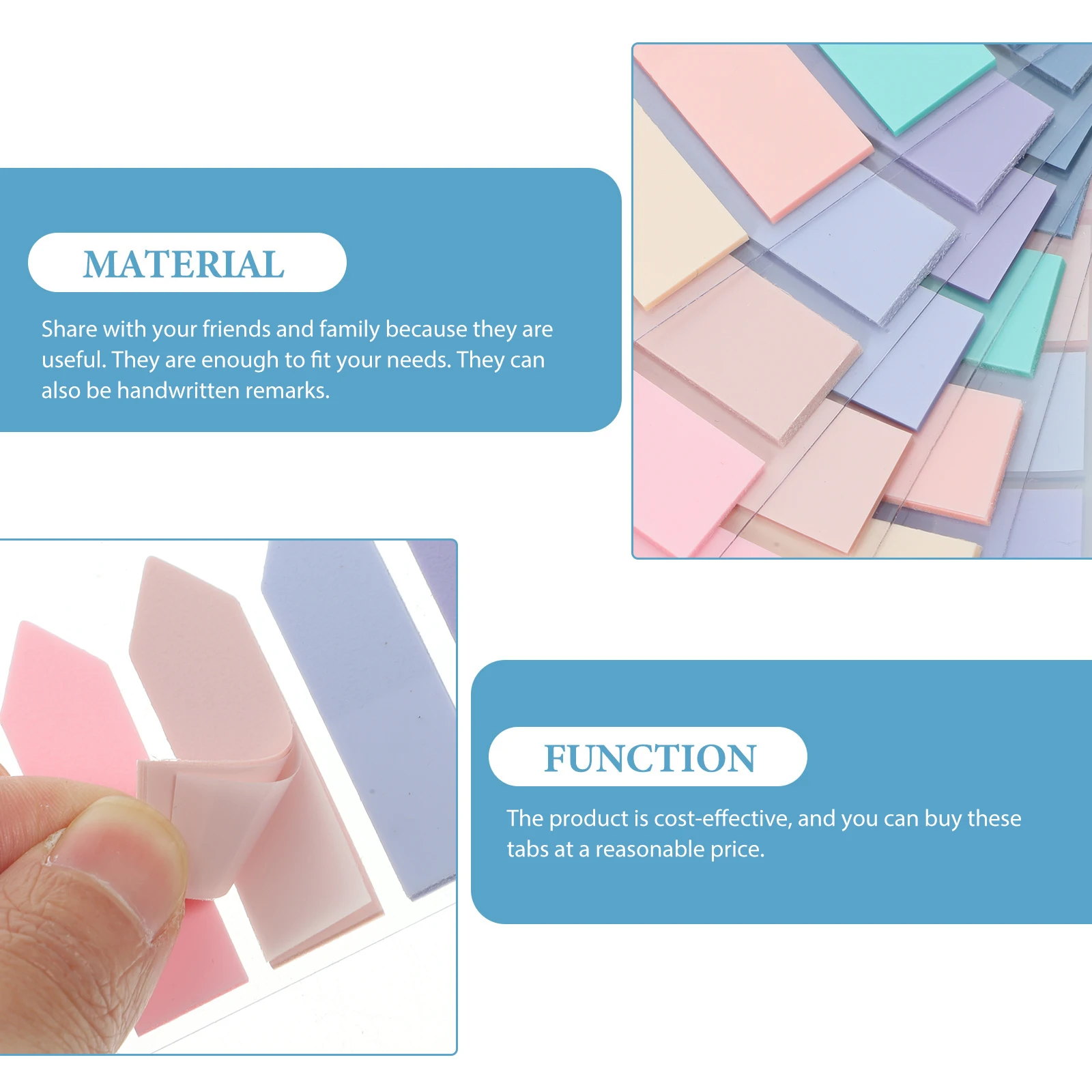 6 set di etichette adesive per pagine Segnapagina colorati Strisce trasparenti per evidenziare per libri Note Forniture per ufficio Frase portatile