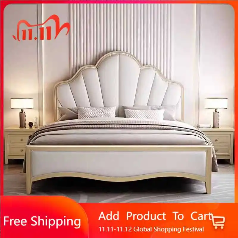 

Модная удобная кровать, дизайн квартиры, светлая роскошная винтажная кровать, уникальный светильник, роскошный органайзер, мебель Cama Casal