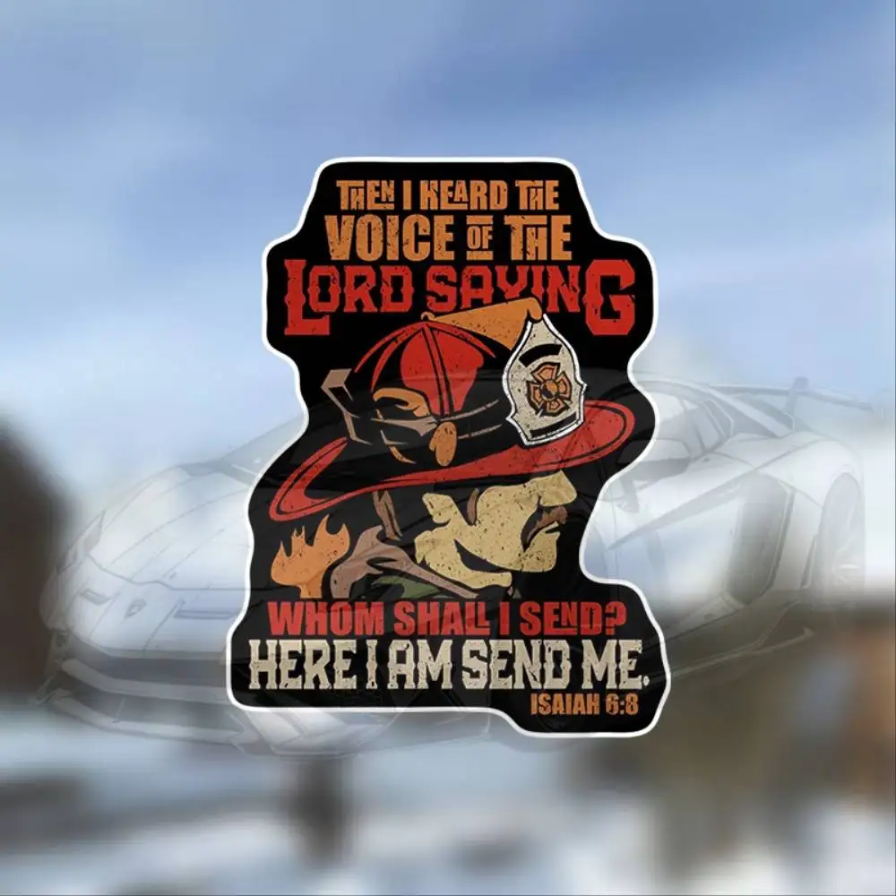 No.68 Firefighter Blue Collar Waterproof Vinyl Sticker For Laptop Waterproof Stickers For Decorating Car Windows Motorcycles And