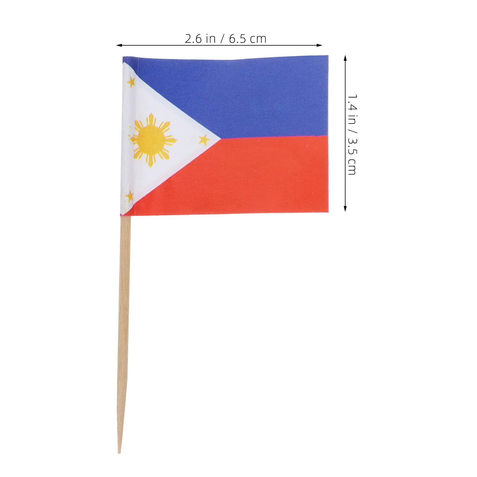 

100pcs Fruit Cake Flag Toothpicks Party Sticks Disposable Wood Dessert Decor Philippines Flags Mini Bar Tools Kitchen