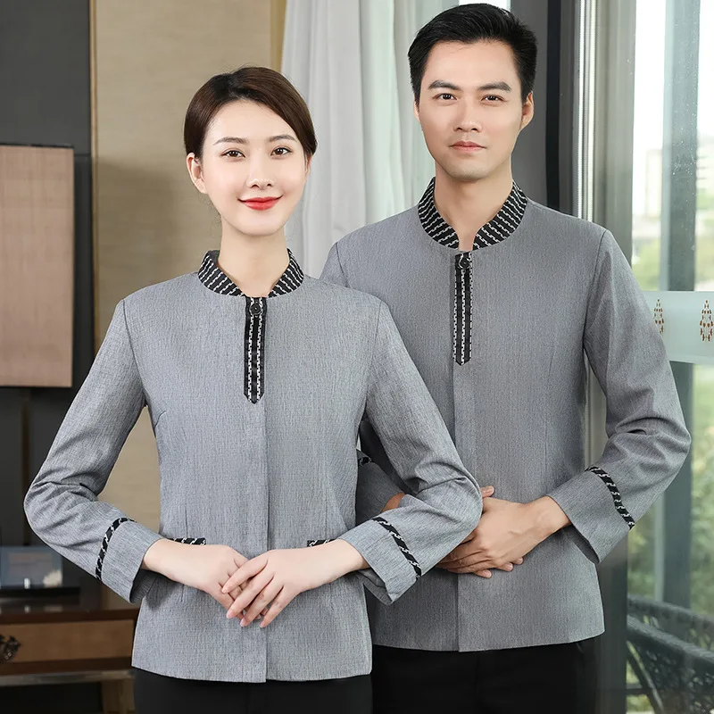 Cleaning Work Clothes Short Sleeve Female Uniform Hotel Hotel Room Property Aunt Waiter Cleaner Autumn Long Sleeve