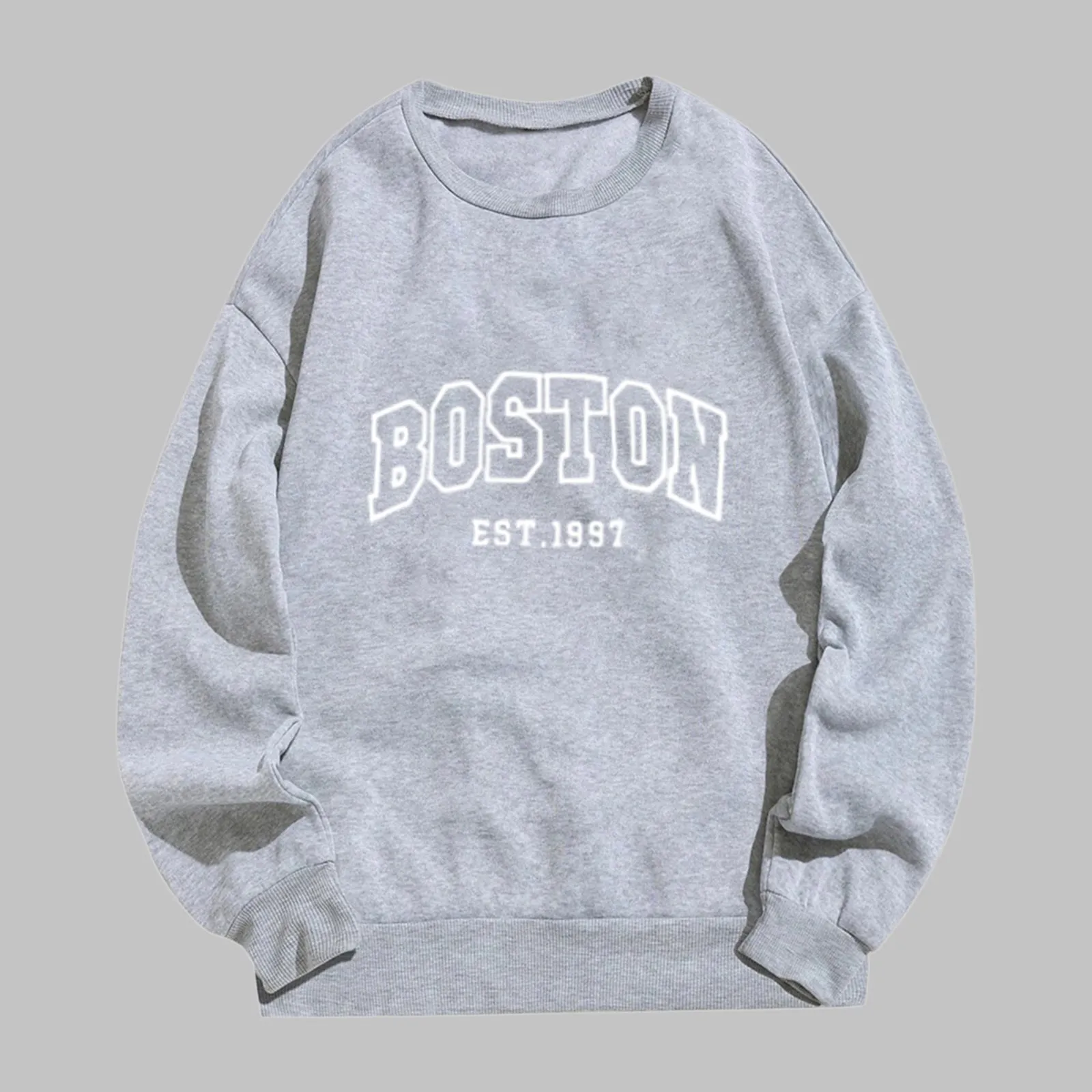 Moletom rosa estampado Boston City feminino, com capuz grande Harajuku, macacão coreano Y2K com capuz, primavera e outono