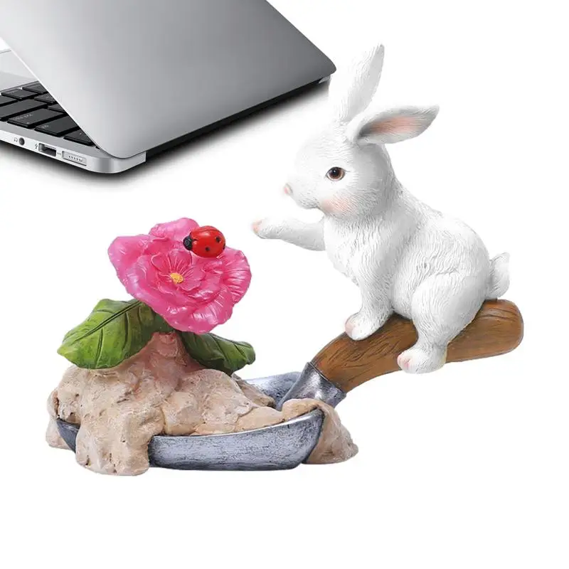 Solar Garden Lamps Solar Bunny Statue Decor Ornament Garden Gift Sculpture Luminous Rabbit Lights for Garden  Cute Garden lamp