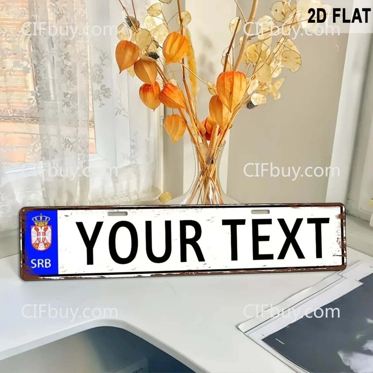 Personalized National Serbian Art Plaque, Custom Indoor Outdoor Home Wall Hanging Decor (Decoration Only)