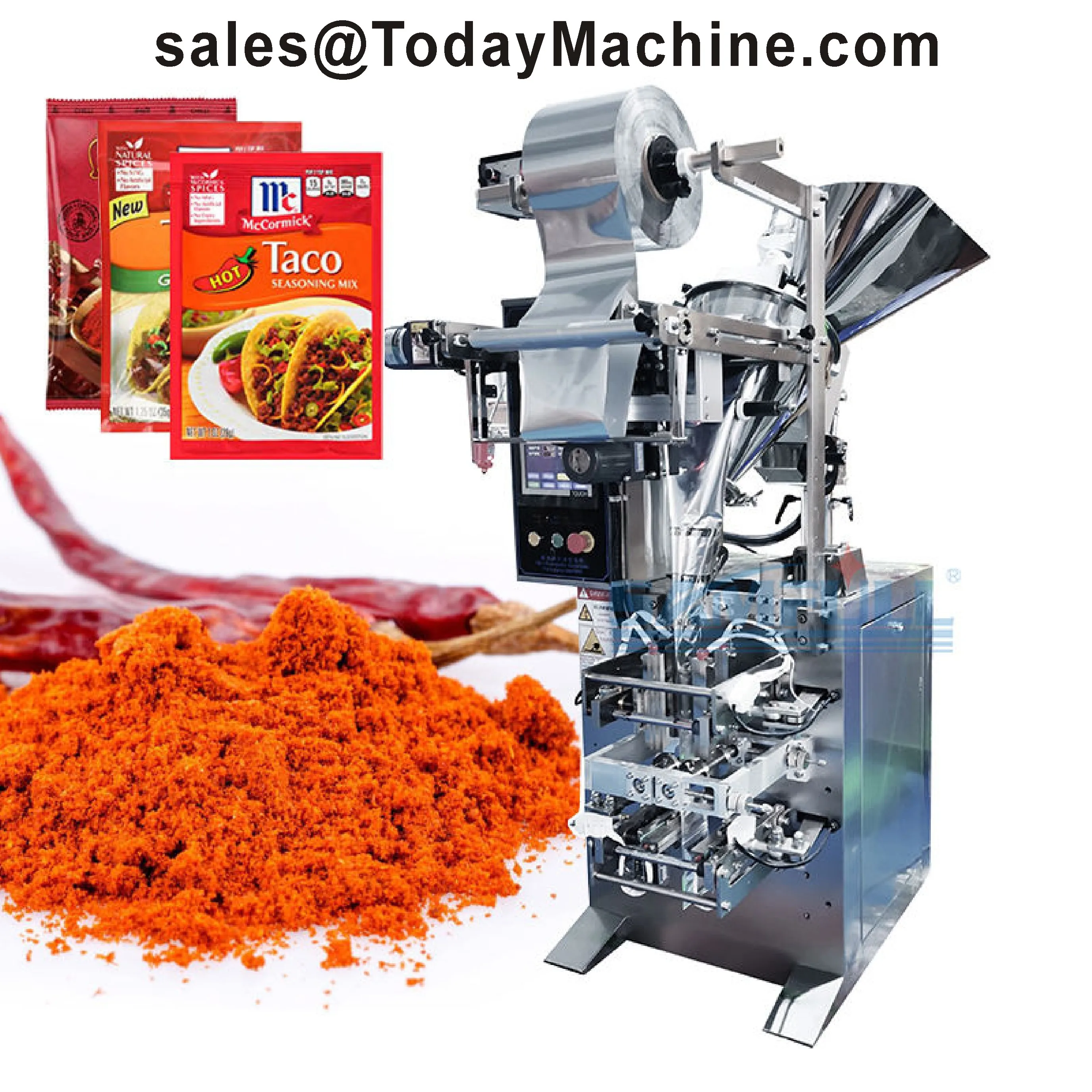 Flour Spice Fruit Milk Powder Seasoning Auger Vffs Filling Packing Machine