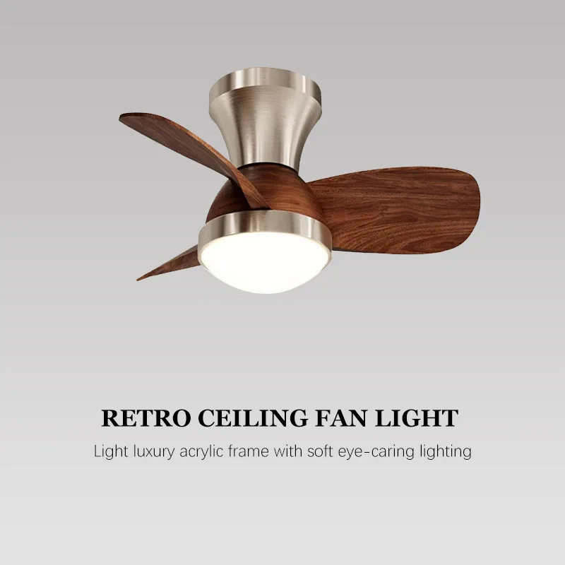 Bauhaus Style Ceiling Fan with Light,  Modern Minimalist Remote Control Reversible Fan Lamp for Living Room Bedroom Loft