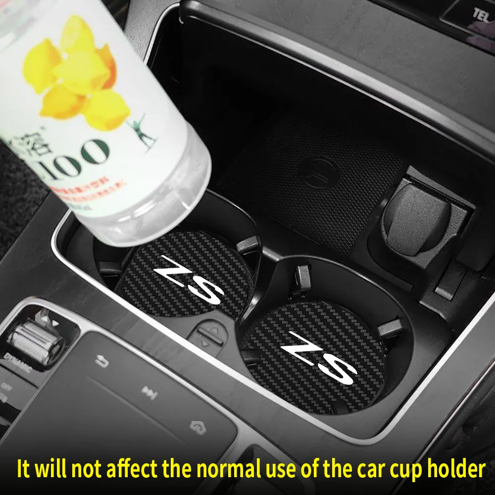 Car Cup Slot Non-Slip Mat Carbon Fiber Coaster Water Cup Holder Protection Pad Accessories For MG GT HECTOR MG3 MG5 MG7 HS ZS