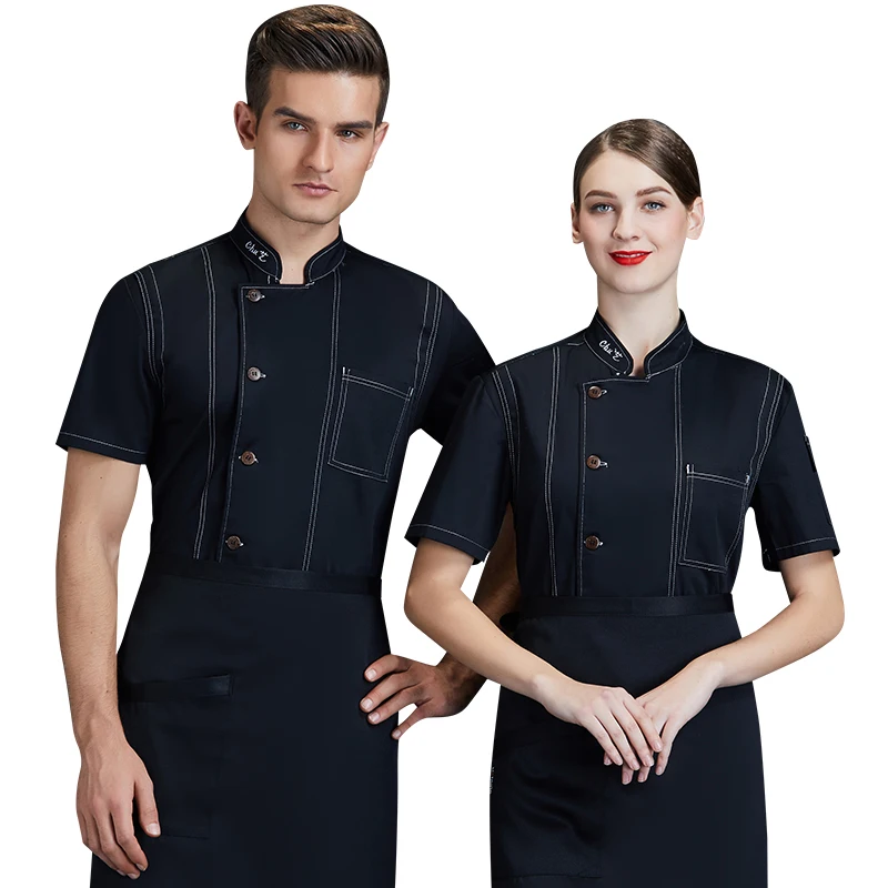 Chef-Koksjas Heren Uniform Hotel Kostuum Catering Restaurant Unisex Ober Chef-Shirt Kok Kleding Keukenpak Ventileren