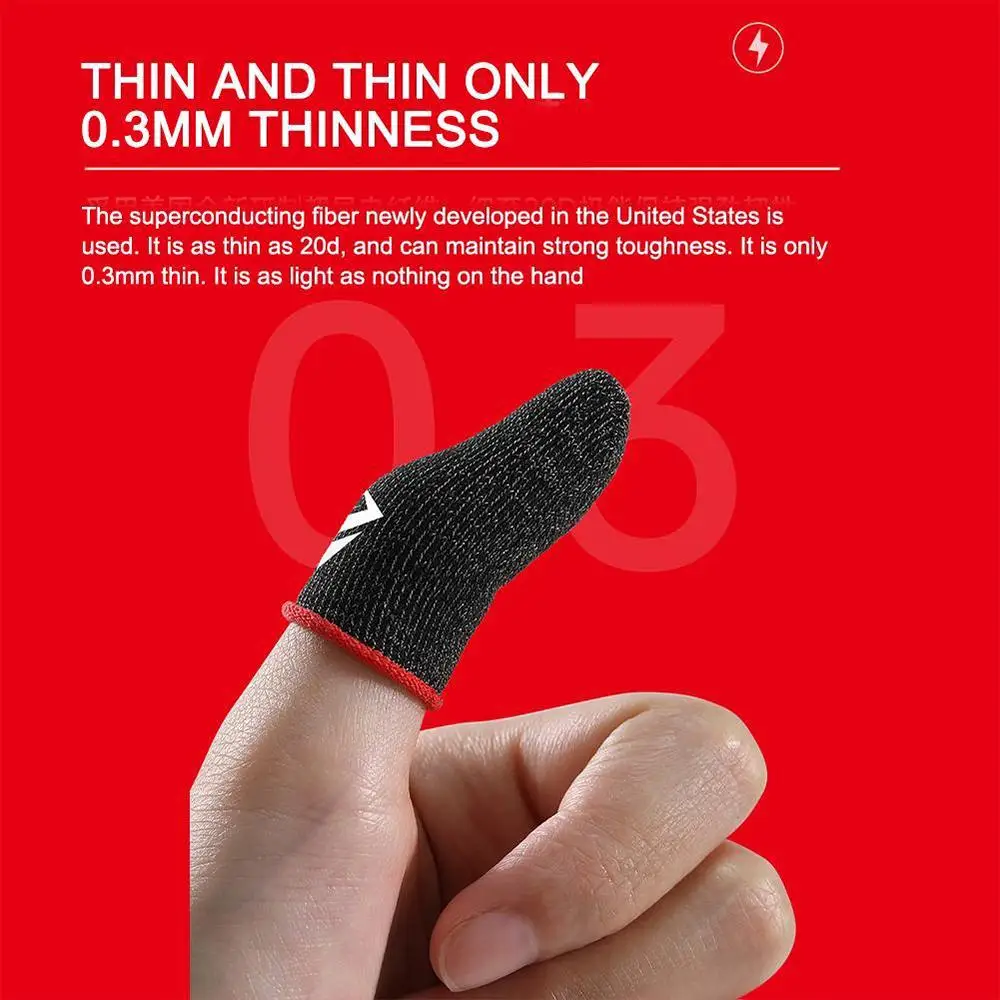 Sweatproof Gaming Finger Sleeves For PUBG Breathable Anti-Slip Touch Screen Compatible Mobile Game Fingertip Gloves For Gam Y4W8