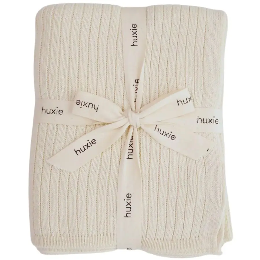 

Knitted Organic Cotton Baby Blanket Swaddle Blanket, 30 x 40 Soft Receiving Blanket for Newborn 02Yrs Soft White