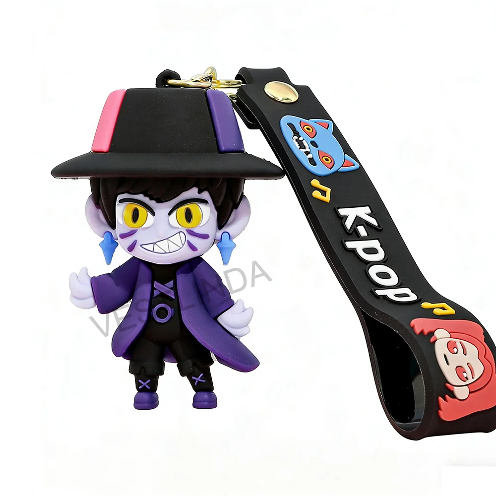 Meistverkaufte KPop Demon Hunter Serie Schlüsselanhänger 3D Stereo-Puppe Weiche Gummipuppe Schlüsselring Anime-Zubehör Spielzeug Auto-Schlüssel-Dekoration