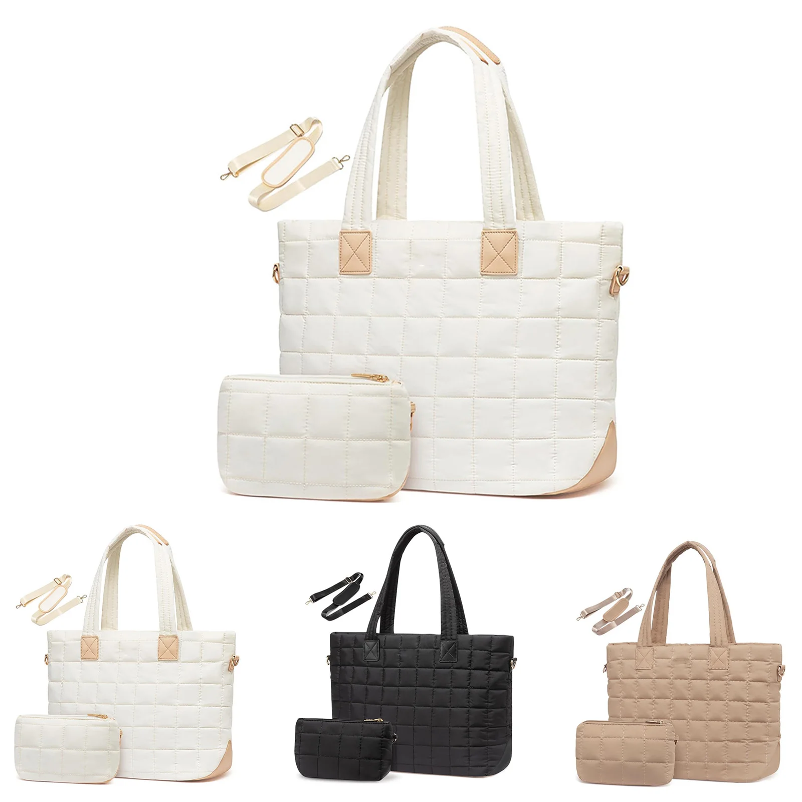 

Большая вместительная сумка для ноутбука в ромбическую клетку, модная однотонная многофункциональная сумка-тоут, рабочий портфель, деловая офисная сумка для компьютера