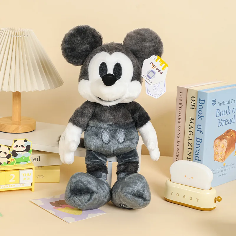 Juguetes de peluche Kawaii de Disney Mickey Mouse de 37cm, regalos navideños para niños y niñas, muñecos de peluche encantadores, muñecos de peluche de Mickey
