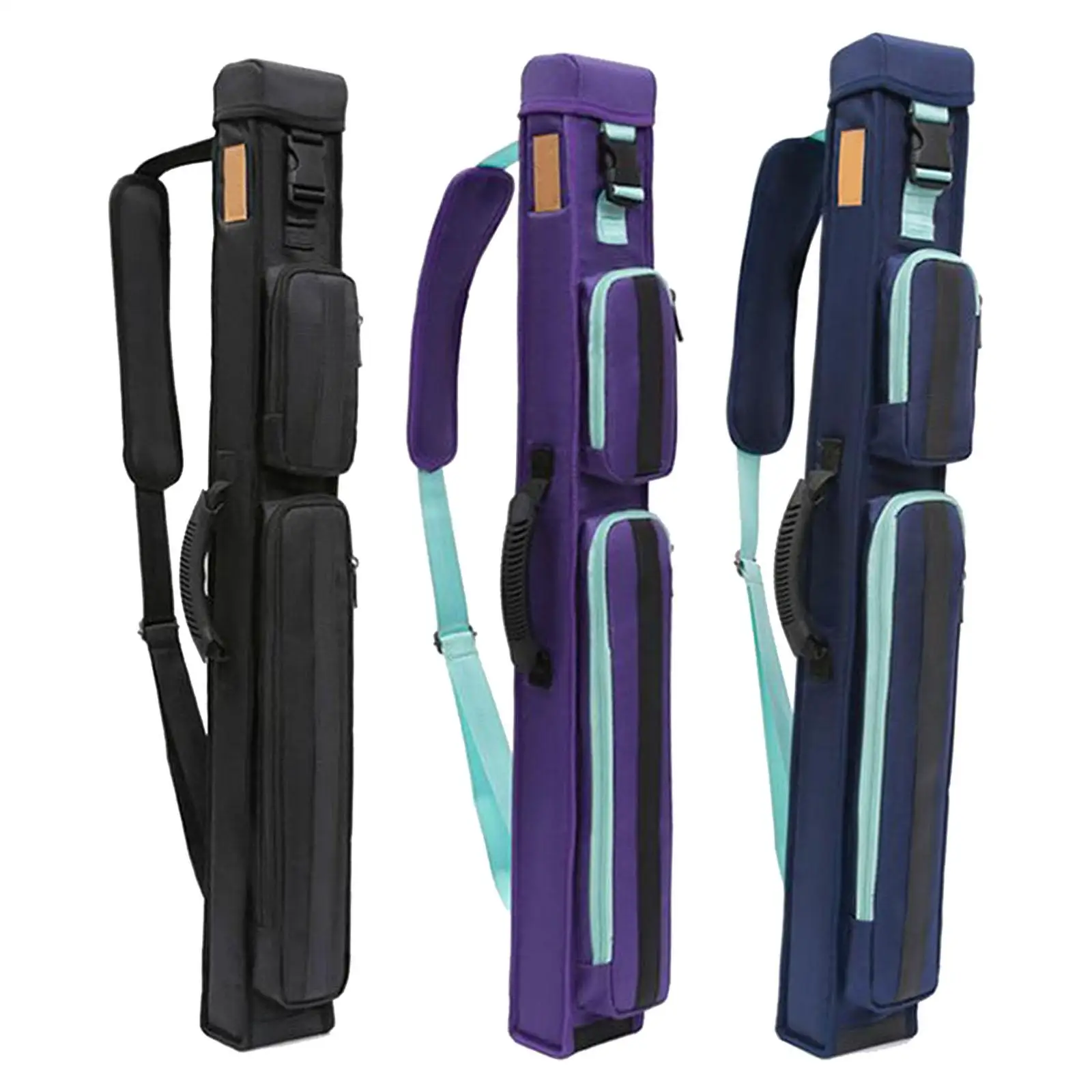 Pool Cue Pool Stick Case Padded Pool Stick Bags Wear Resistant 1/2 Jointed Cue Cases with External Pockets Pool Cue Pouch