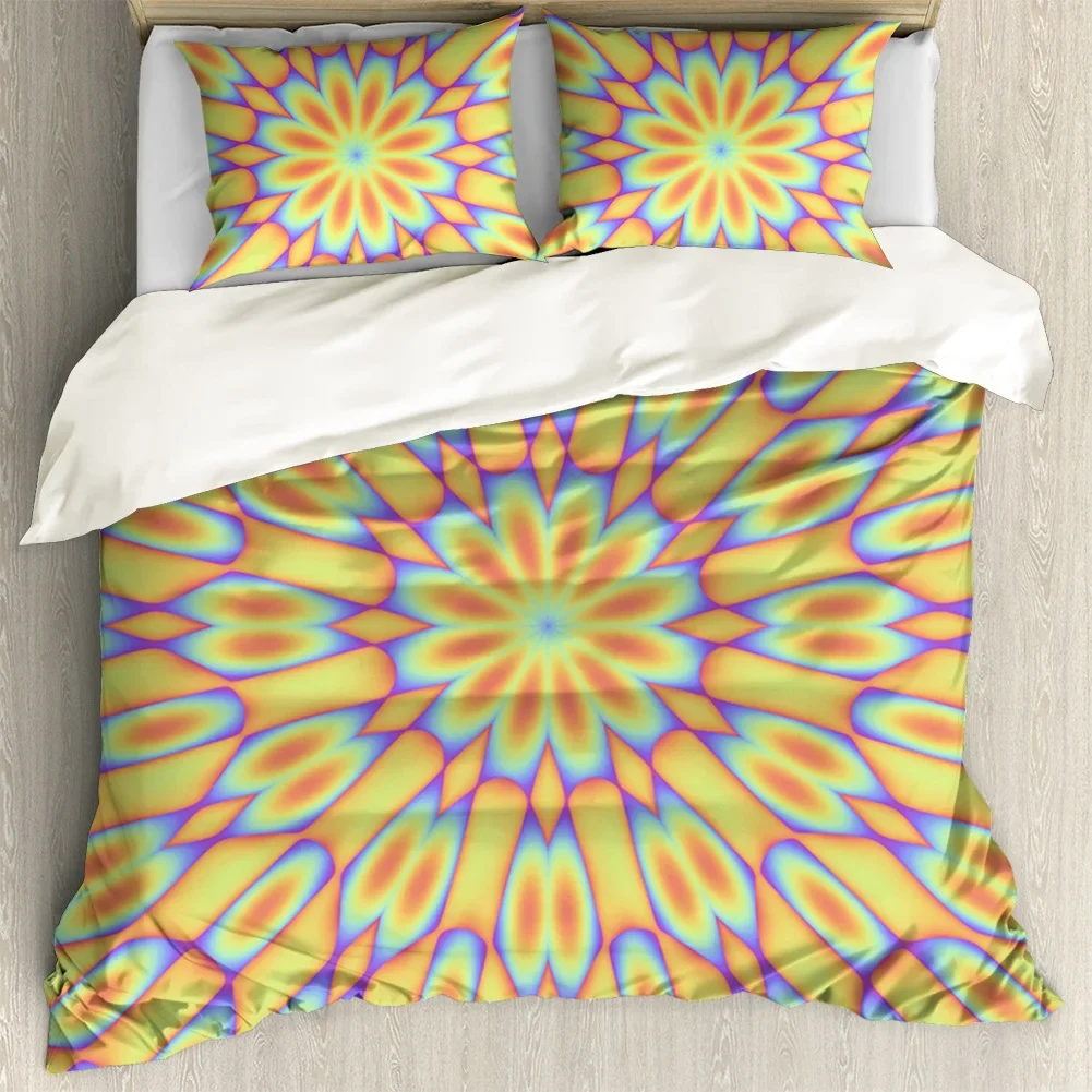 Bohemian Mandala Duvet Cover King/Queen Size Red Boho Exotic Pattern Luxury Soft Bedding Set Polyester Quilt Cover Pillowcases