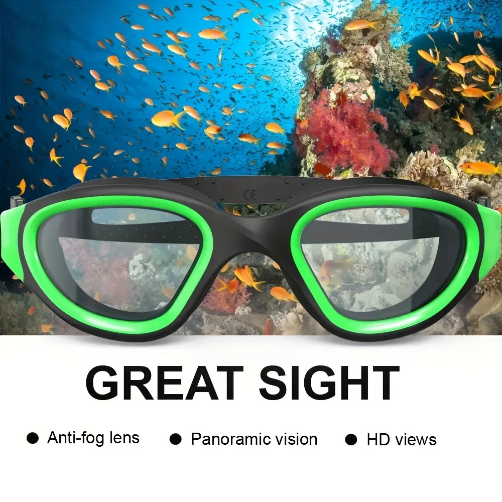 

Large frame mirror swimming goggles silicone waterproof anti-fog high-definition men and women professional training swimming
